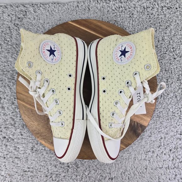 Converse CTAS All Star Hi Ox Cream Perforated Canvas Casual Y2K Sneaker Womens 7 - Picture 6 of 11